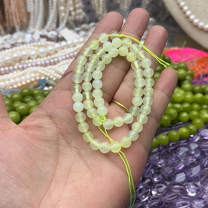 玛瑙/玉髓未镶嵌珠宝半成品一条6mm岫玉