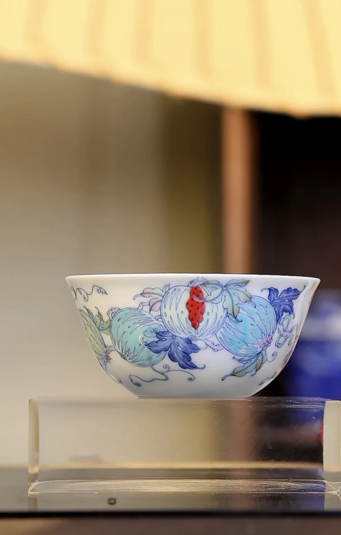 望玉窑 斗彩瓜果杯