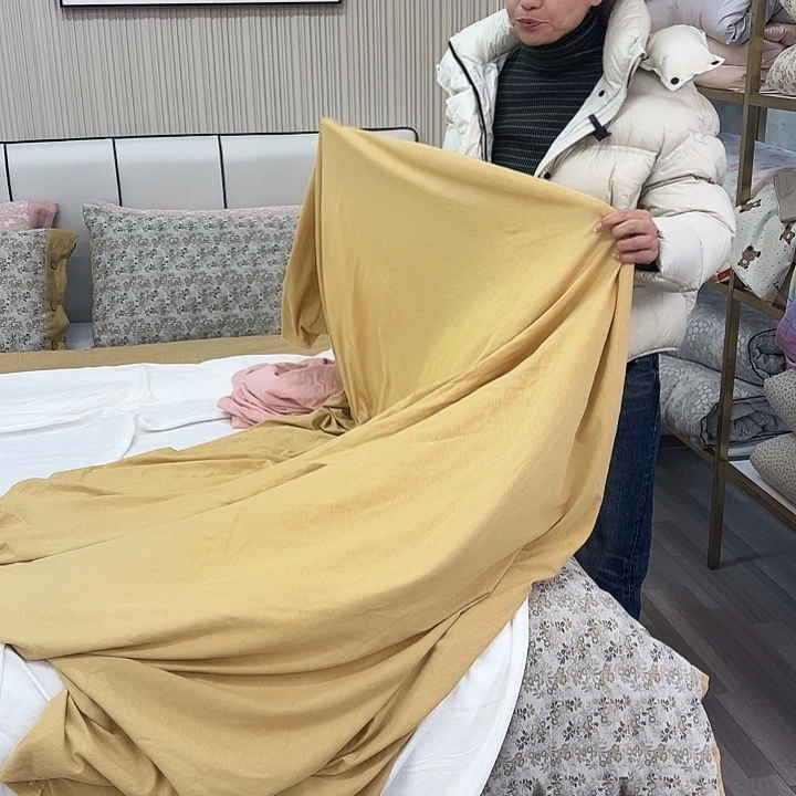 全棉针织弹性面料黄色1.4米