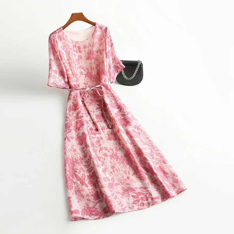 2025年新款连衣裙女【出水芙蓉】 洋气减龄夏装收腰中长款裙子