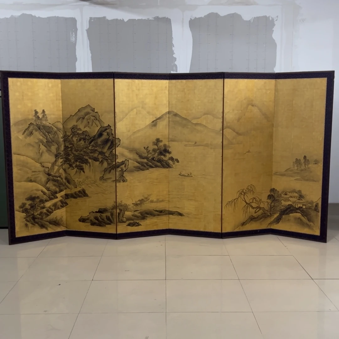 绘画屏风框画茶空间设计