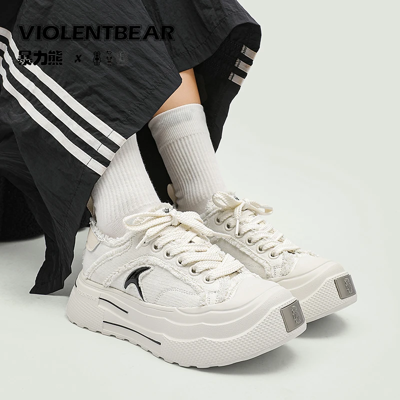Violentbear/暴力熊夏季新款时尚休闲百搭潮流经典纯色帆布鞋女鞋