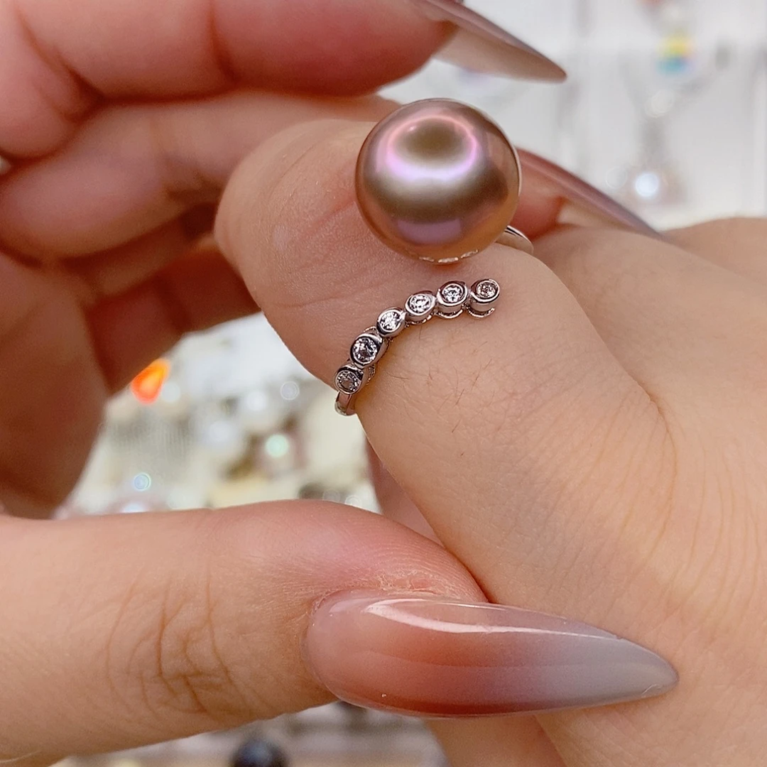 银S925镶嵌淡水珍珠戒指