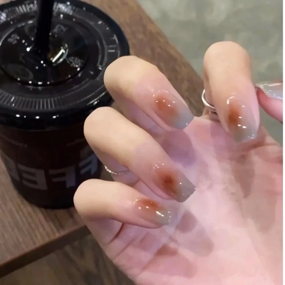 墨兰琥珀 晕染可拆卸穿戴式美甲贴片