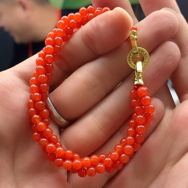 南红玛瑙银S925镶嵌颈饰