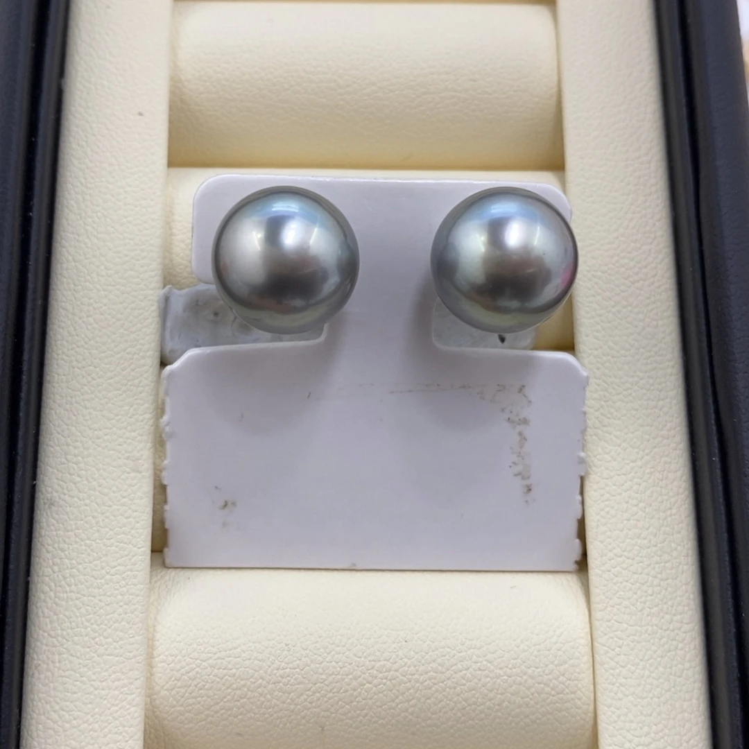 18K金镶嵌耳饰海水珍珠12-13点位
