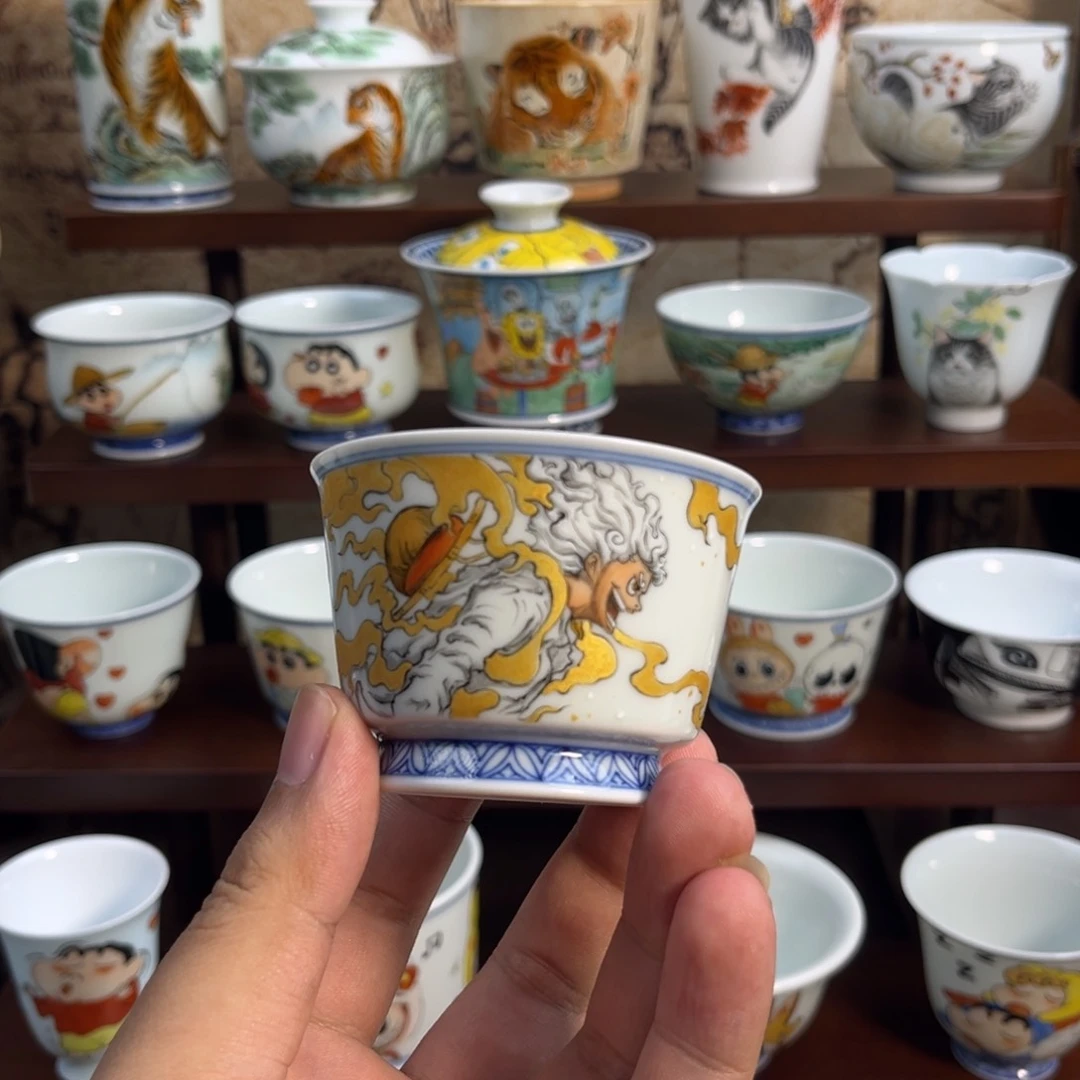 手绘路飞杯子手绘