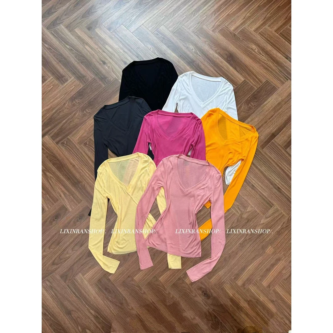 李欣然  【慵懒假日】  V领百搭清凉垂感防晒罩衫上衣#1653