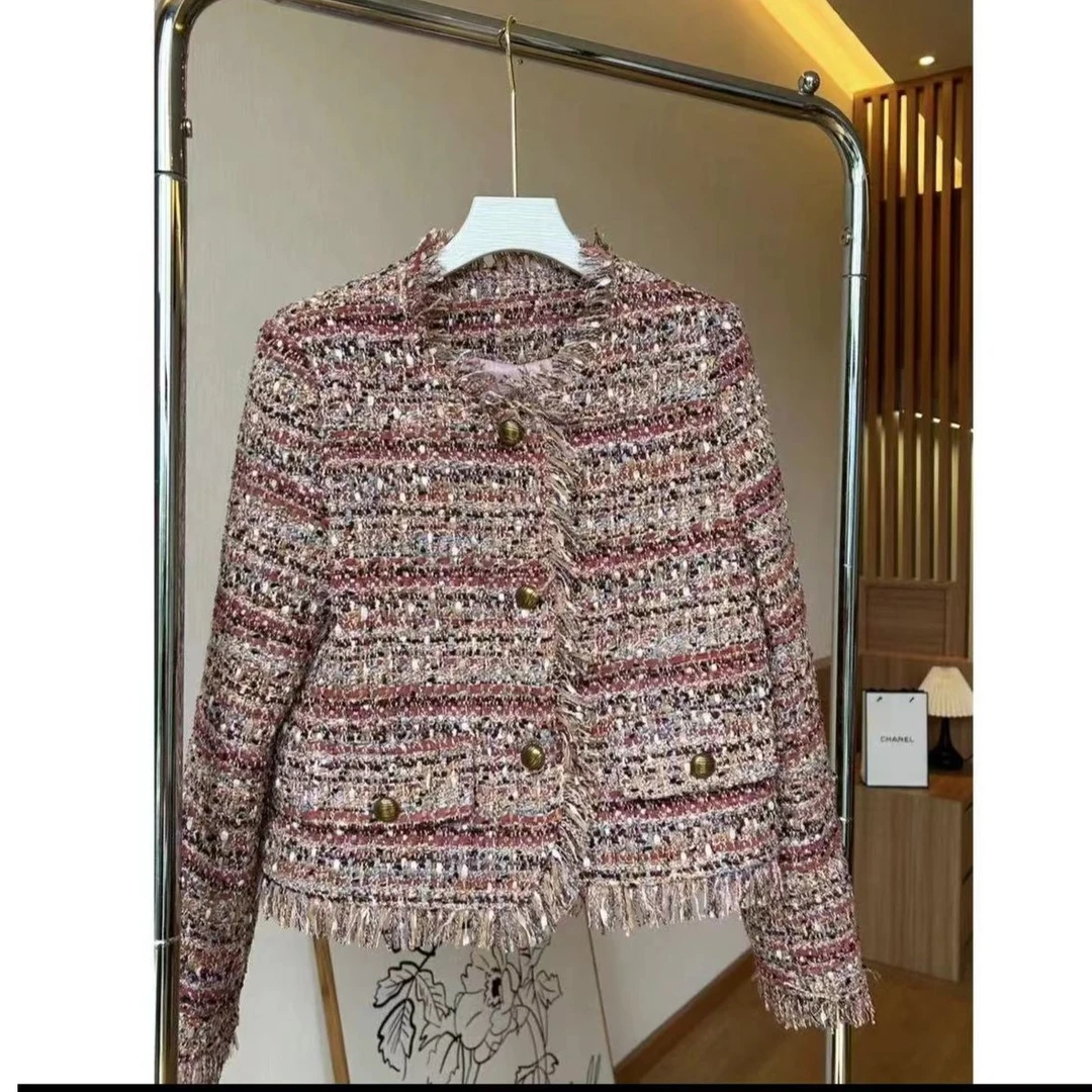 小香风重工粗花呢短外套秋季女2025年秋冬轻奢新款短款外套 8908#