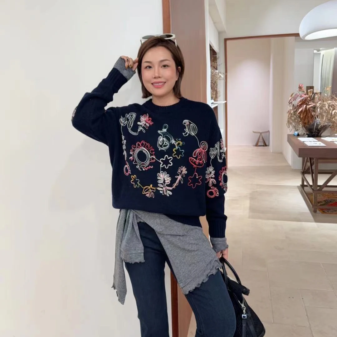 纱线钩花趣味毛衫