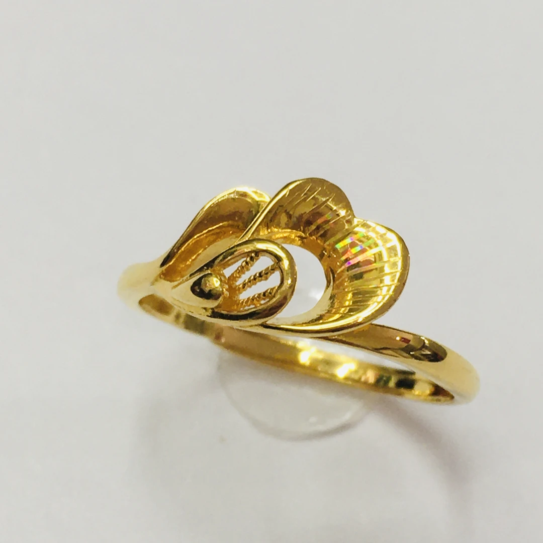 黄金足金999凤尾戒指