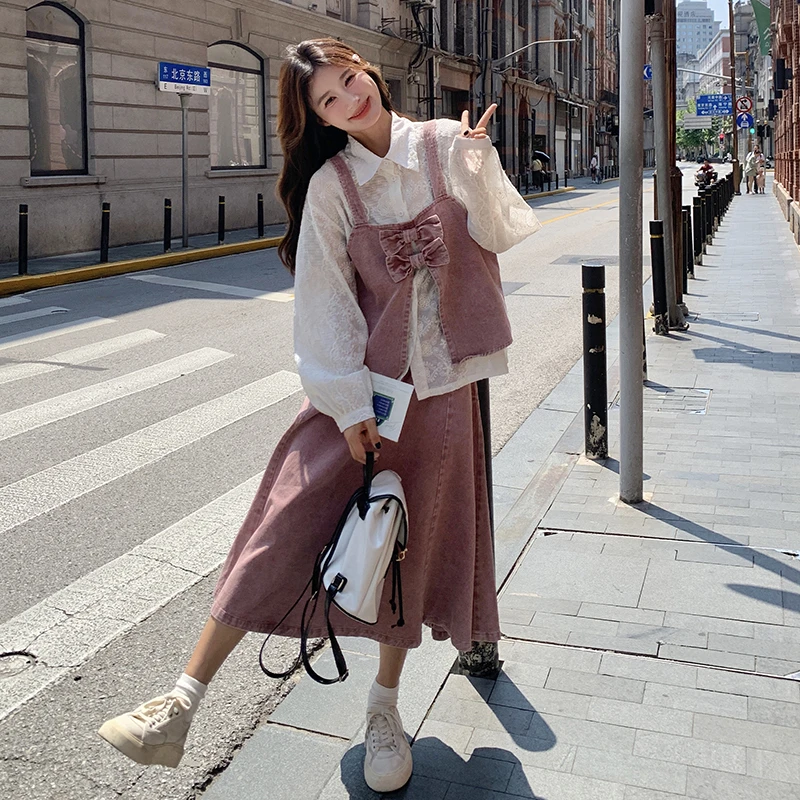 气质巨好看牛仔马甲秋冬半身裙套装女2025显瘦新款流行甜美三件套