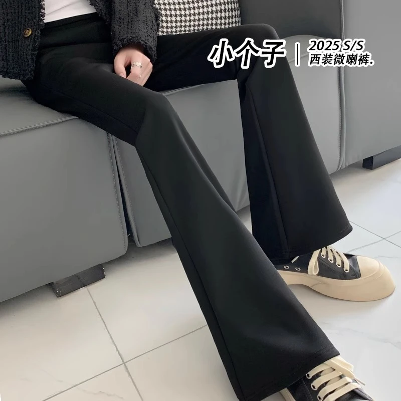 小个子报恩裤~微喇西装裤女2025新款高级感垂感显瘦喇叭马蹄裤子