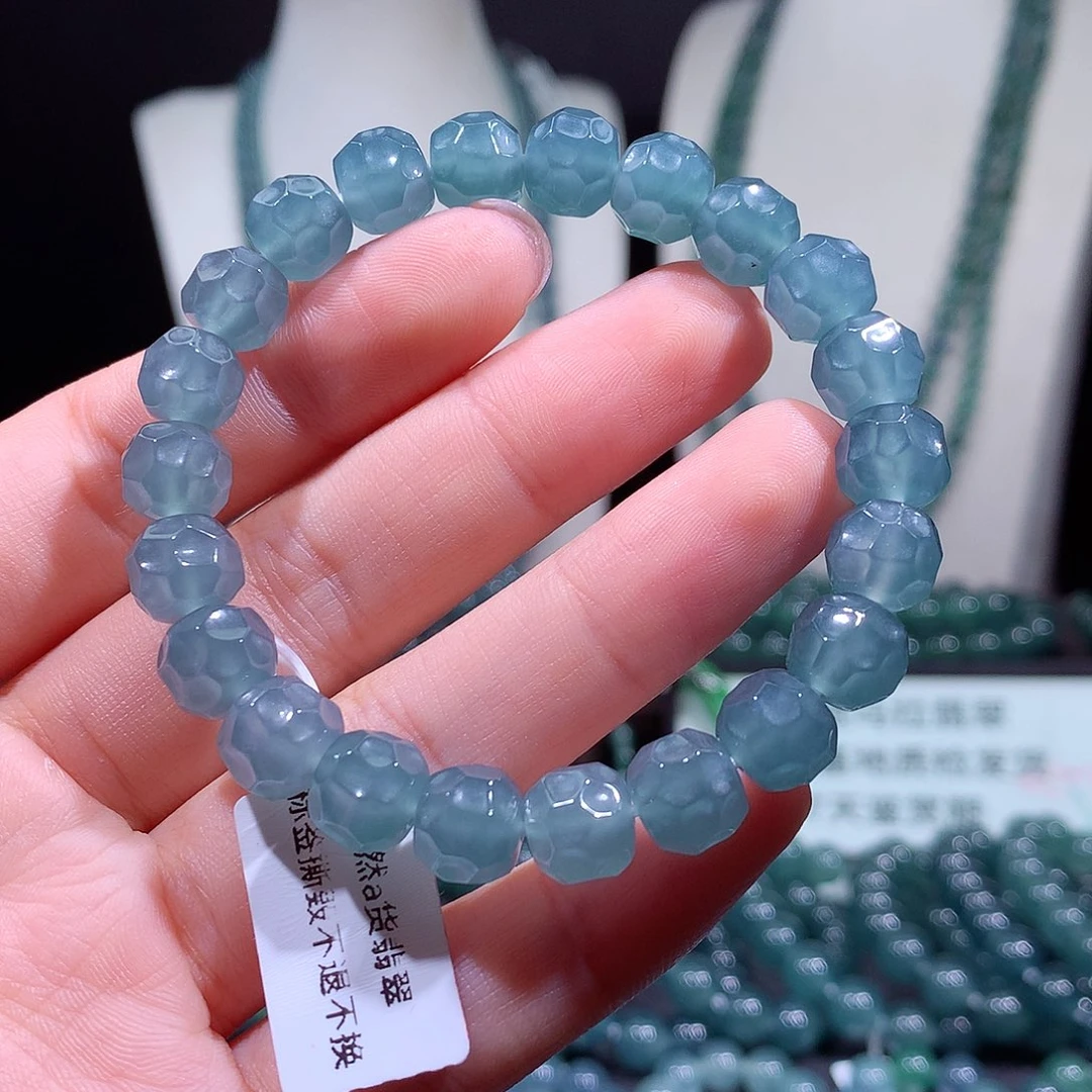 翡翠未镶嵌手链天然a货翡翠手串9.5