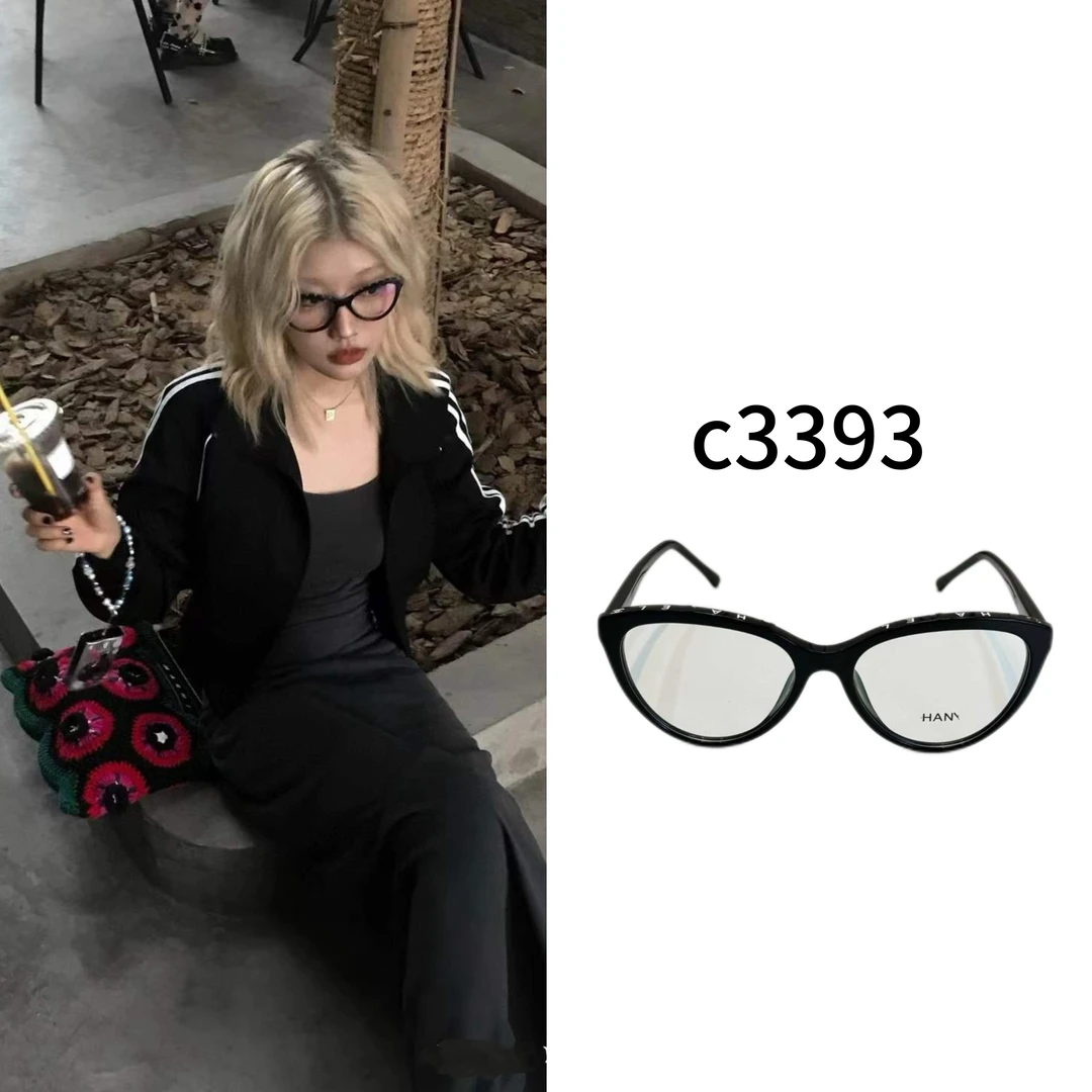 美式ins风猫眼眼镜女款素颜神器大脸显瘦可配度数近视镜架