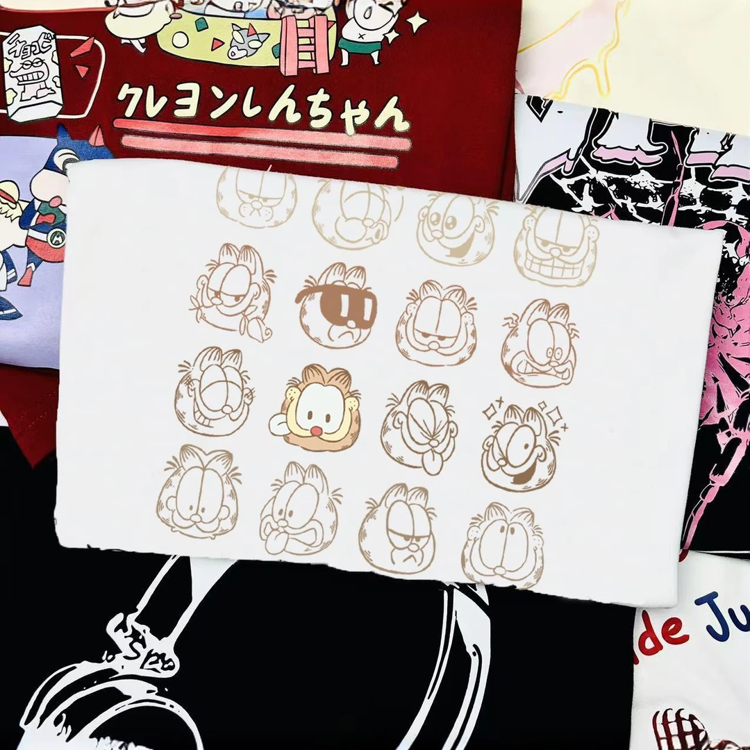 鑫鑫【040-100】2025夏季新款纯棉男女同款情侣装T恤19