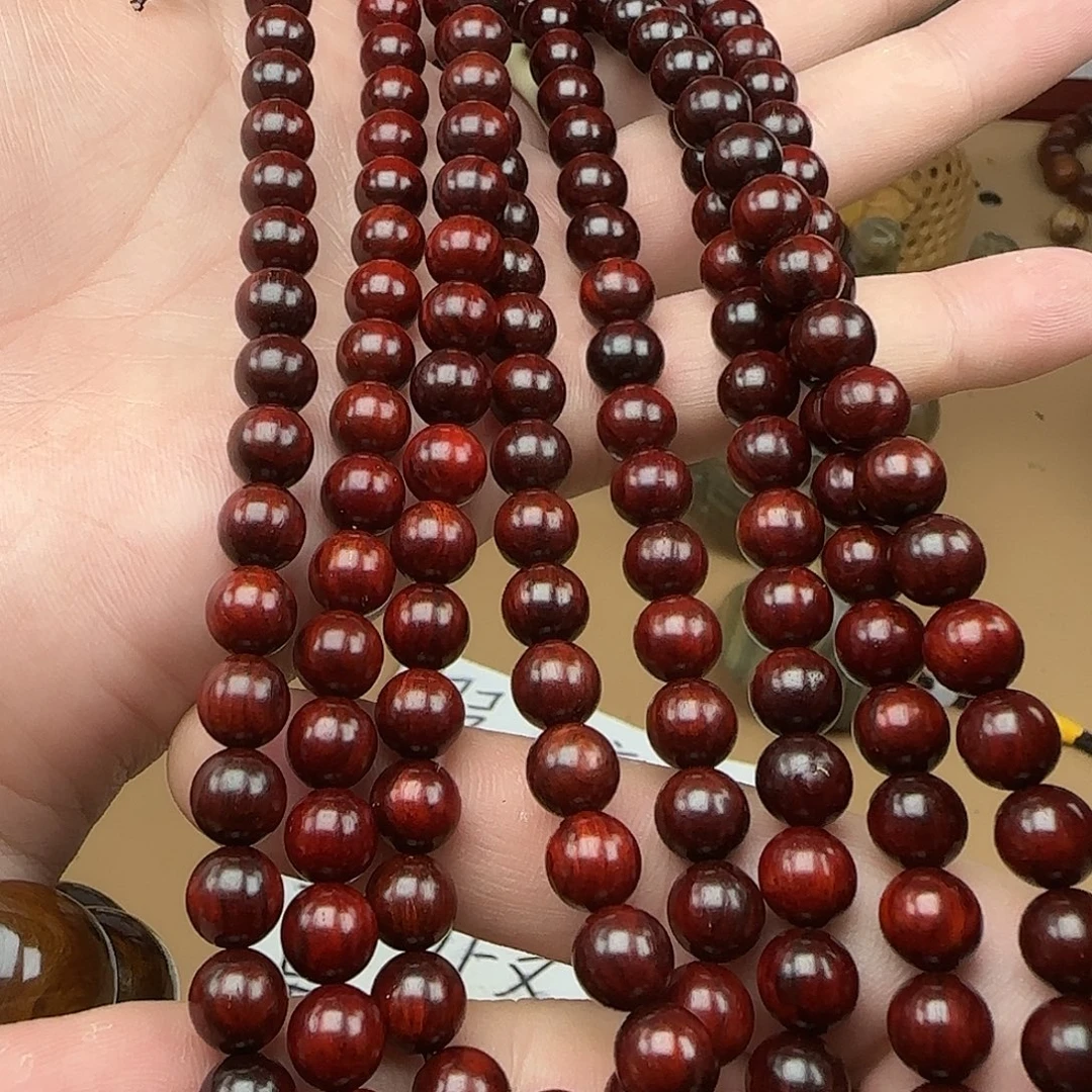 檀香紫檀（小叶紫檀）手串/手链0.8鸡血红高油密