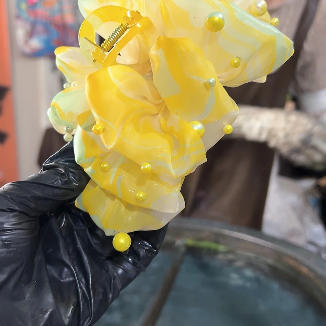 338泡泡抓夹黄玫瑰