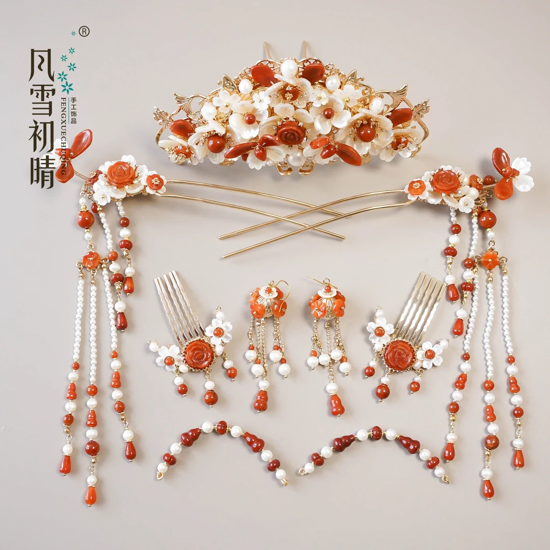 风雪初晴【十四周年店庆】月栖云间系列汉服手工古典风发饰轻奢款