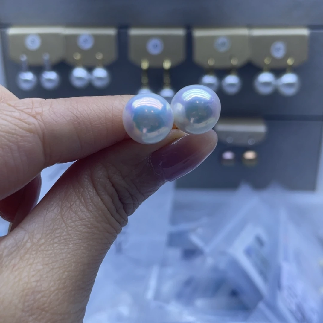 淡水珍珠耳饰银S925镶嵌