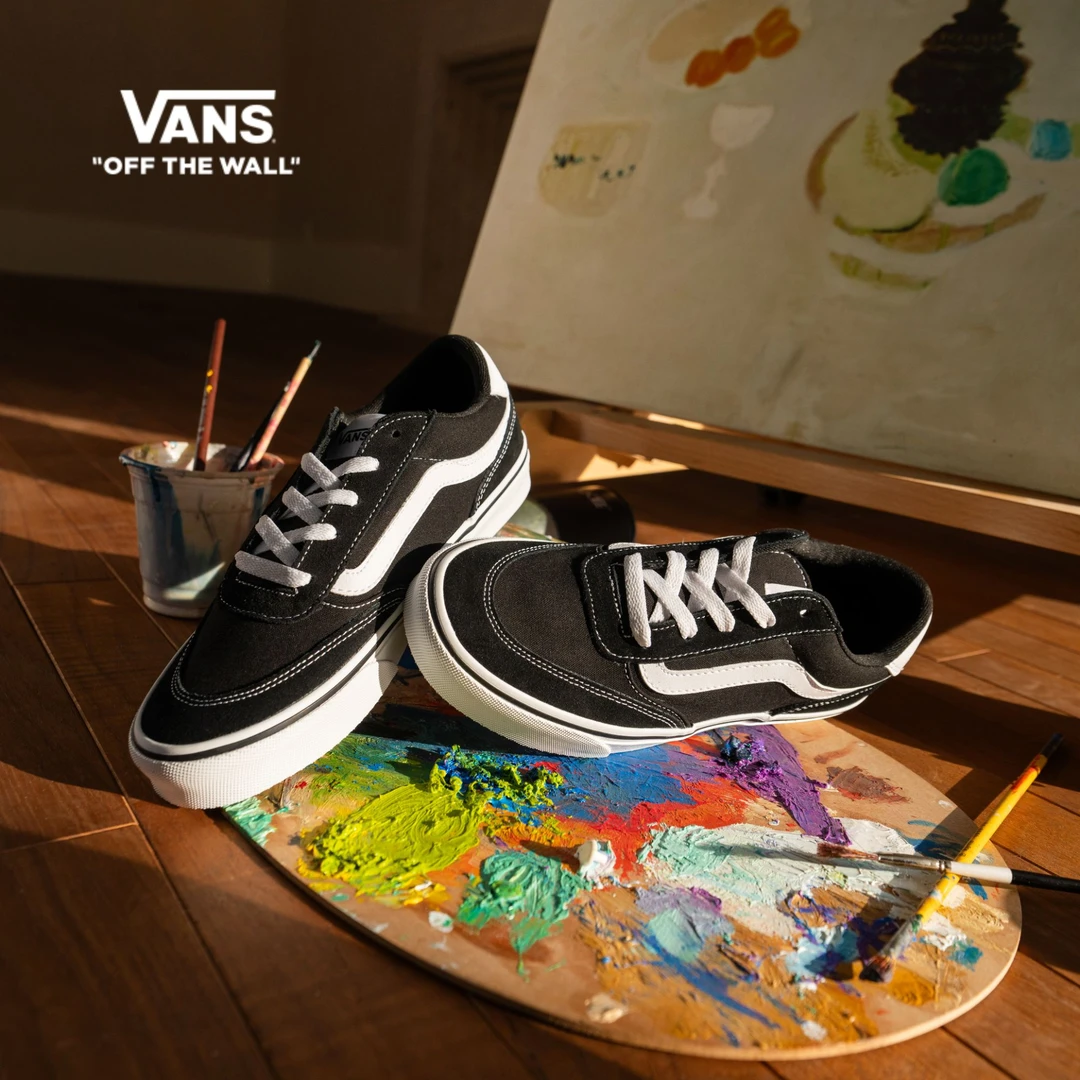 VANS 范斯官方 Brooklyn LS黑色简约复古经典休闲鞋低帮板鞋