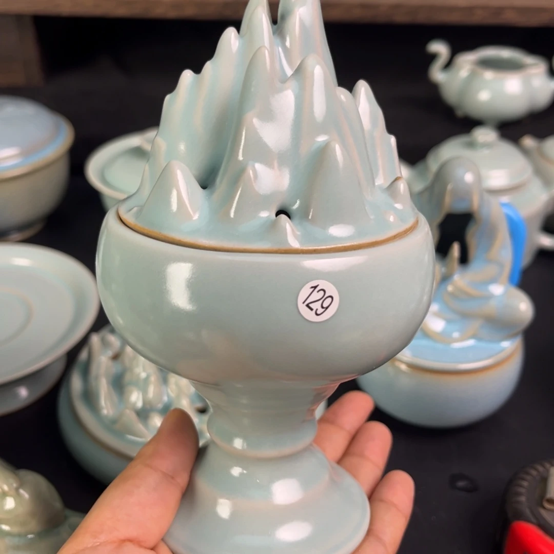 【闪购商品】S****4博山炉原矿天青釉