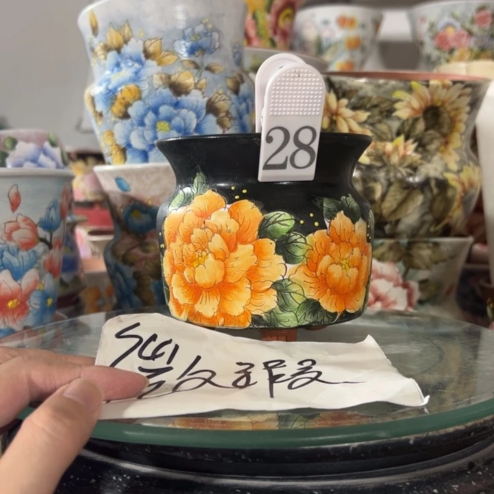 景德镇手绘花盆满38包邮偏远地区除外