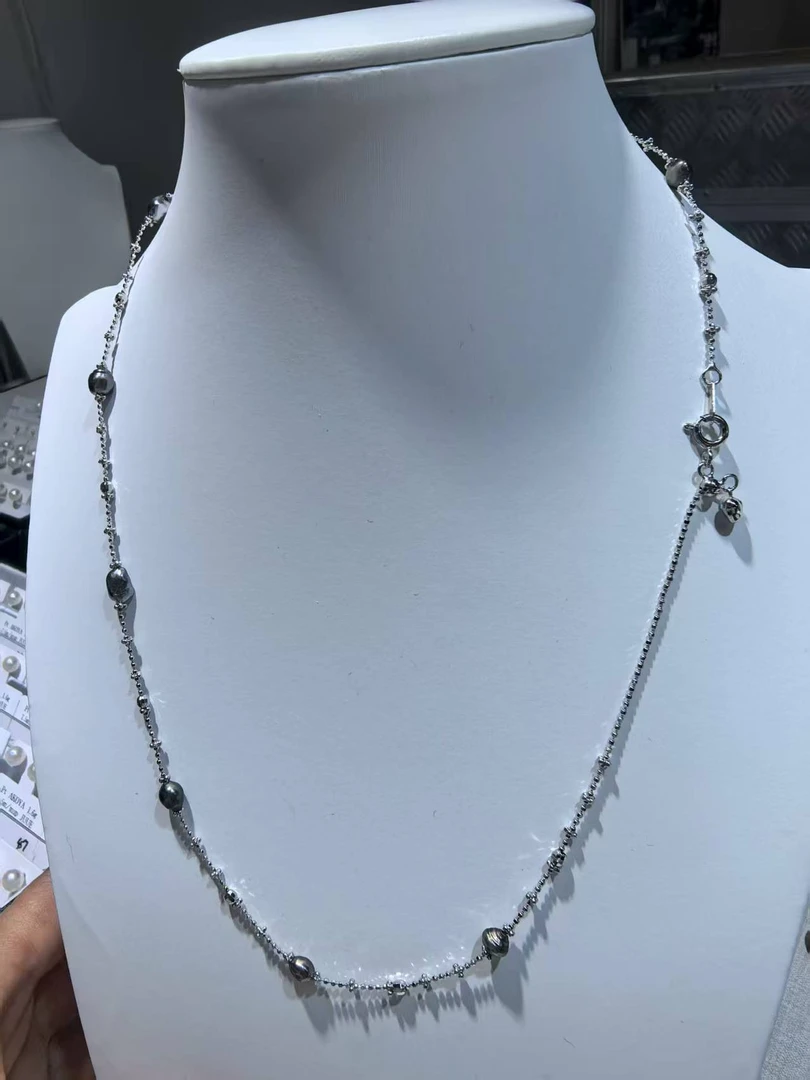【香港展甄选DZ247】天然海水大溪地keshi珍珠仙女项链2-3MM