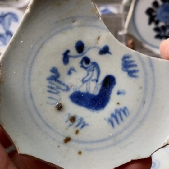 瓷片现代瓷器青花瓷片