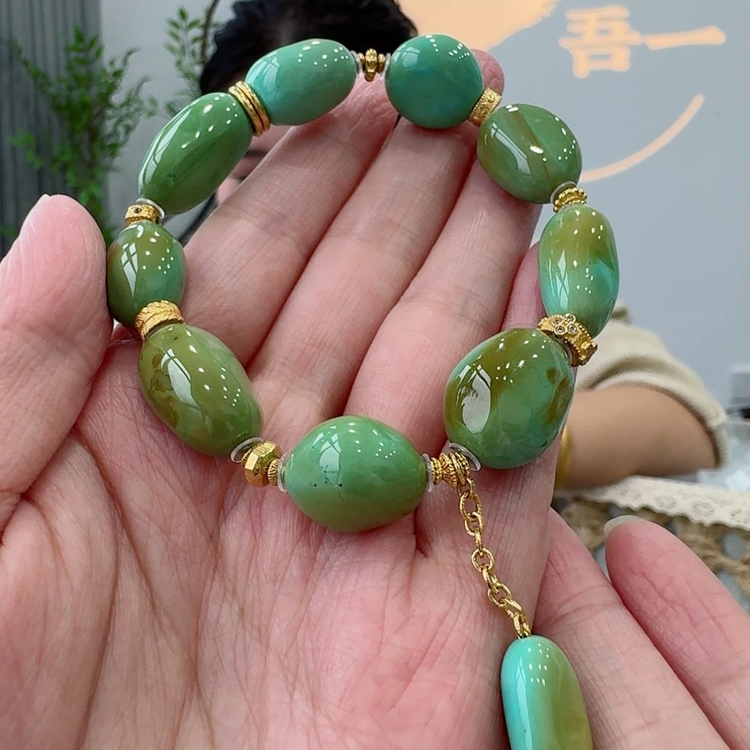 绿松石18K金镶嵌珠宝奇石