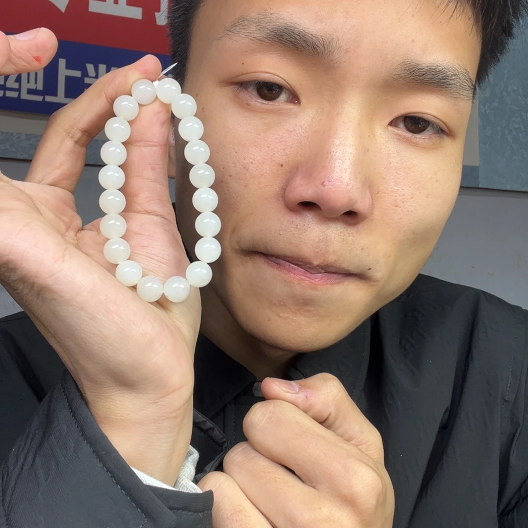 和田玉手链未镶嵌多样性野牛沟羊脂玉卡10货头