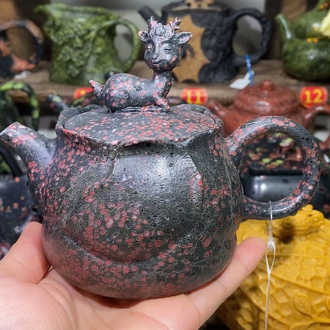 安山玉梅花玉小鹿壶260cc