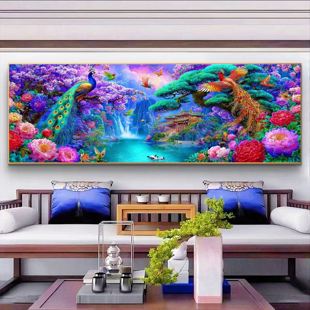 定制十字绣原创版权凤鸣山涧大格300*100没绣的f2387