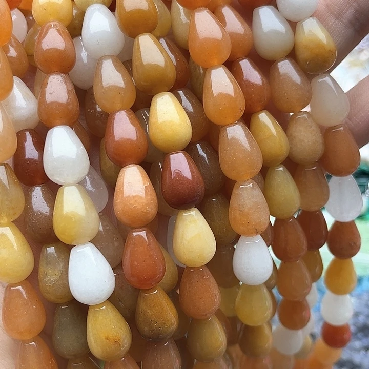 未镶嵌玛瑙/玉髓珠宝半成品一条10/13mm左右金丝玉水滴