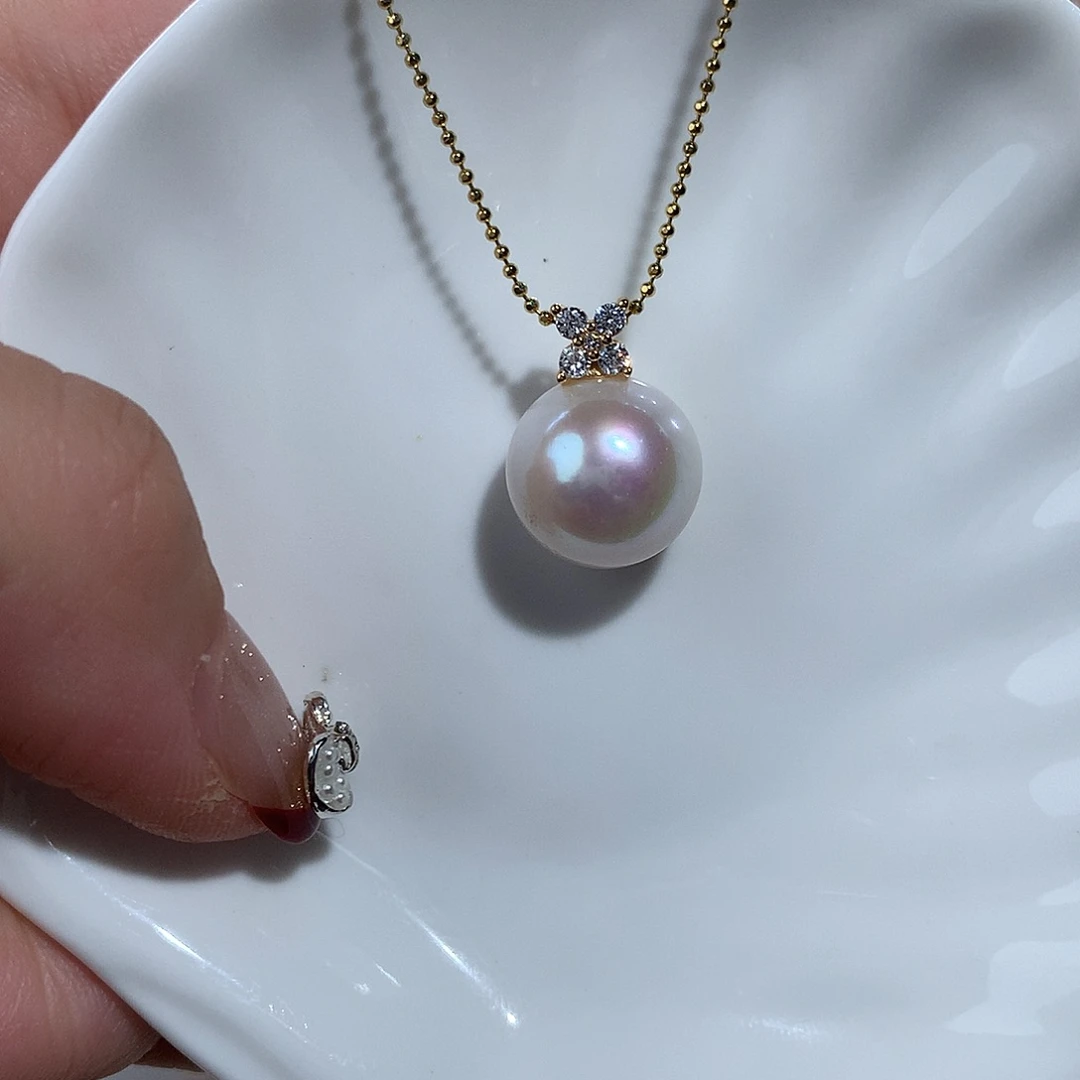 淡水珍珠颈饰银S925镶嵌