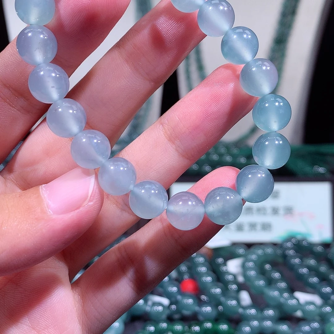 m***g翡翠未镶嵌手链天然a货翡翠手串9.8