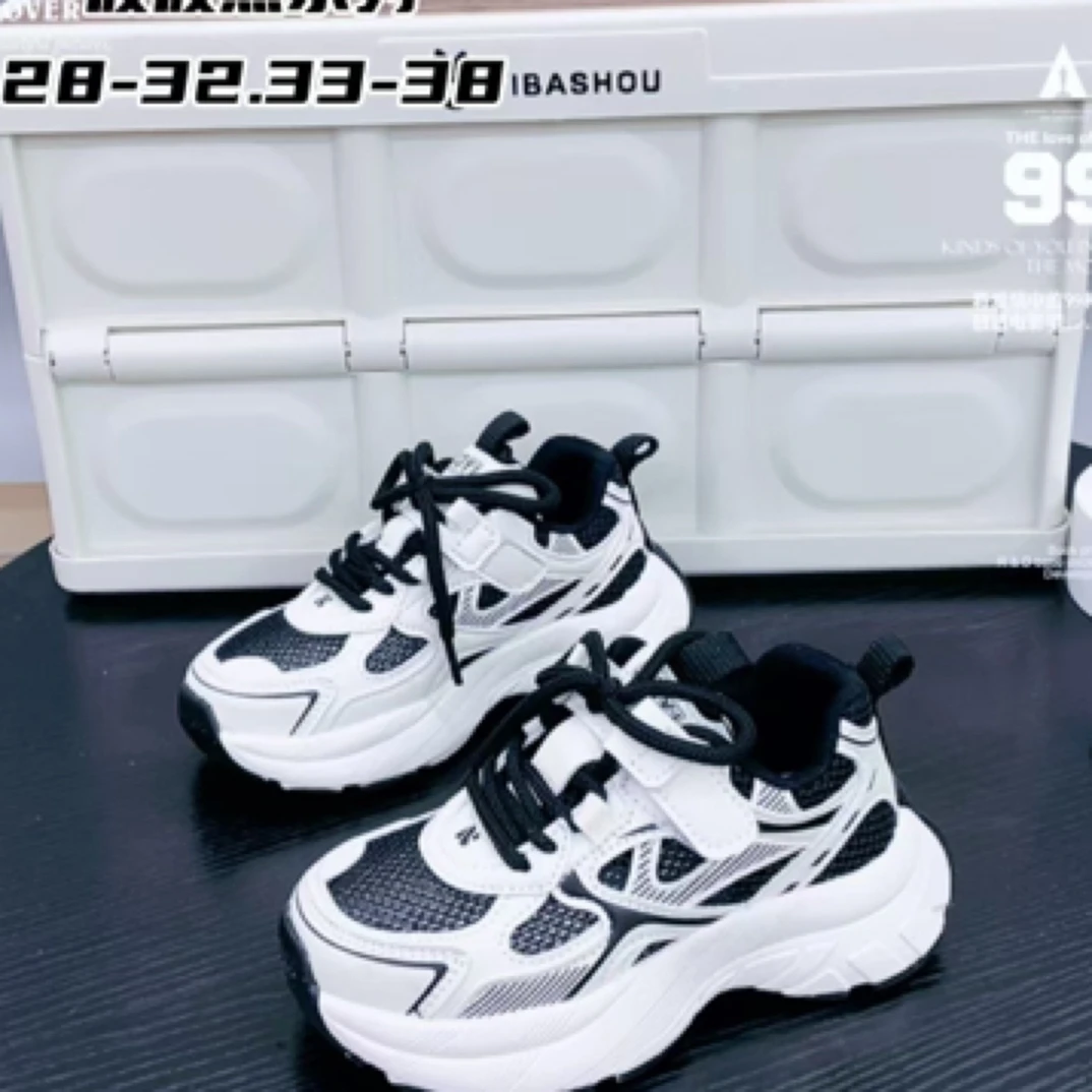 防滑运动鞋时尚厚底男鞋童鞋网面春季鞋子