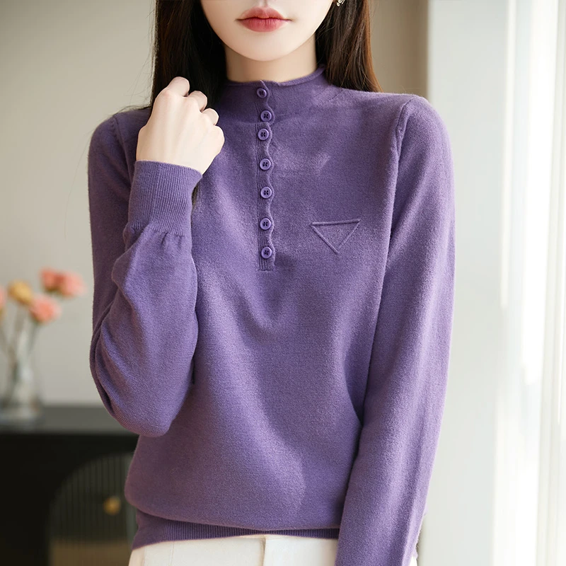 品牌针织休闲风毛针织衫上衣长袖秋冬显瘦洋气时尚百搭