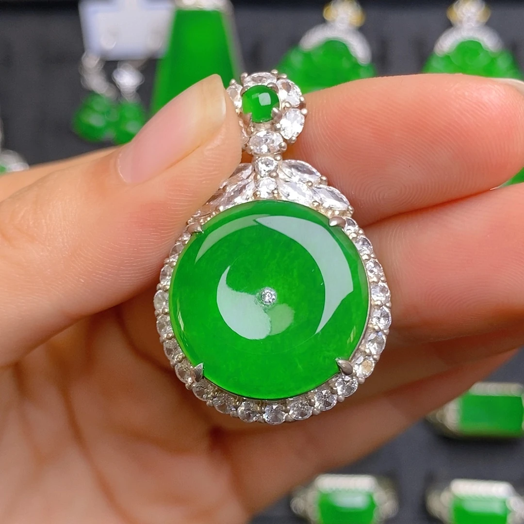 翡翠银S925镶嵌颈饰