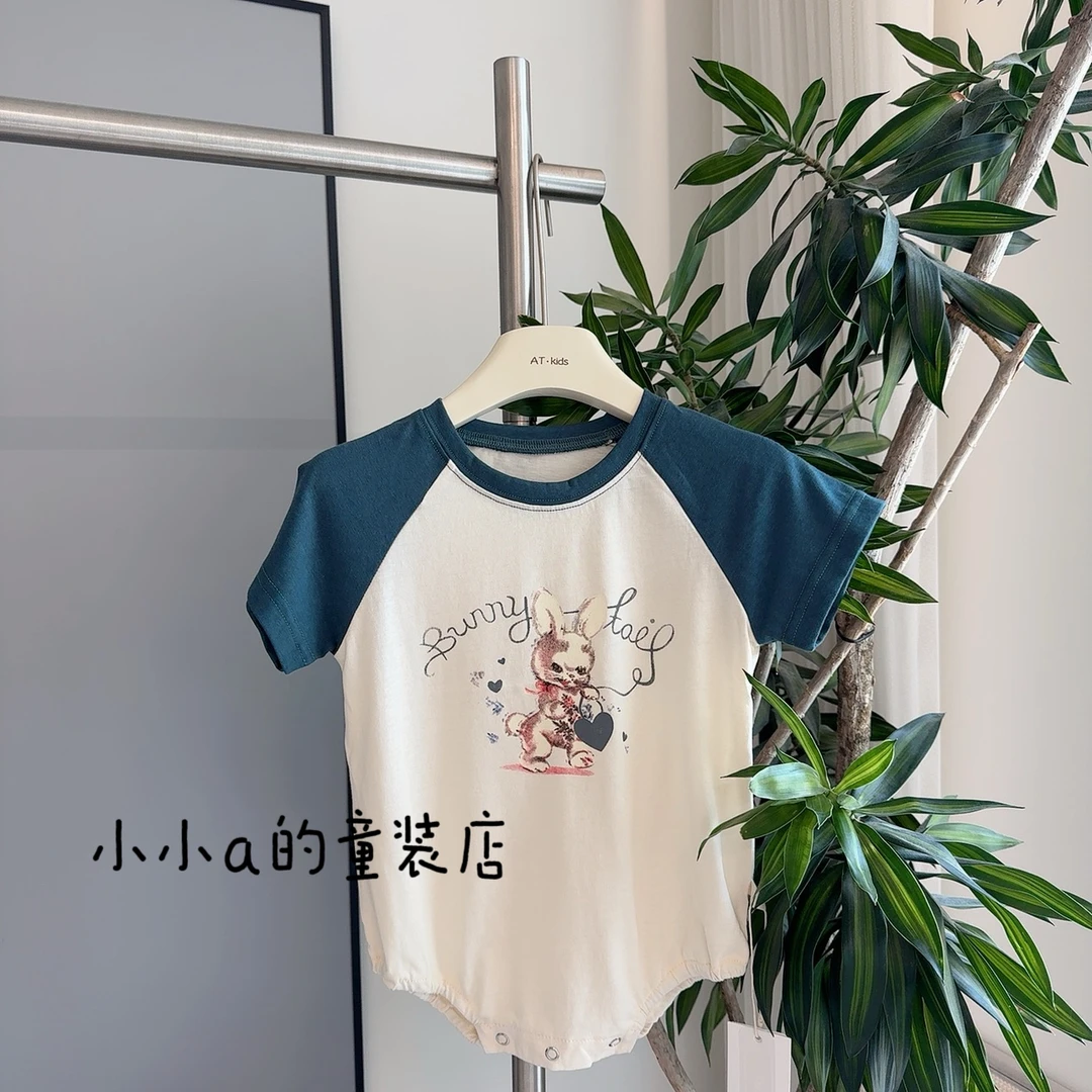 儿童夏装衣服宝宝短袖哈衣2025夏款新品韩版童装婴儿三角爬