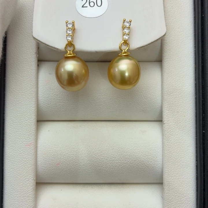 银S925镶嵌海水珍珠耳饰