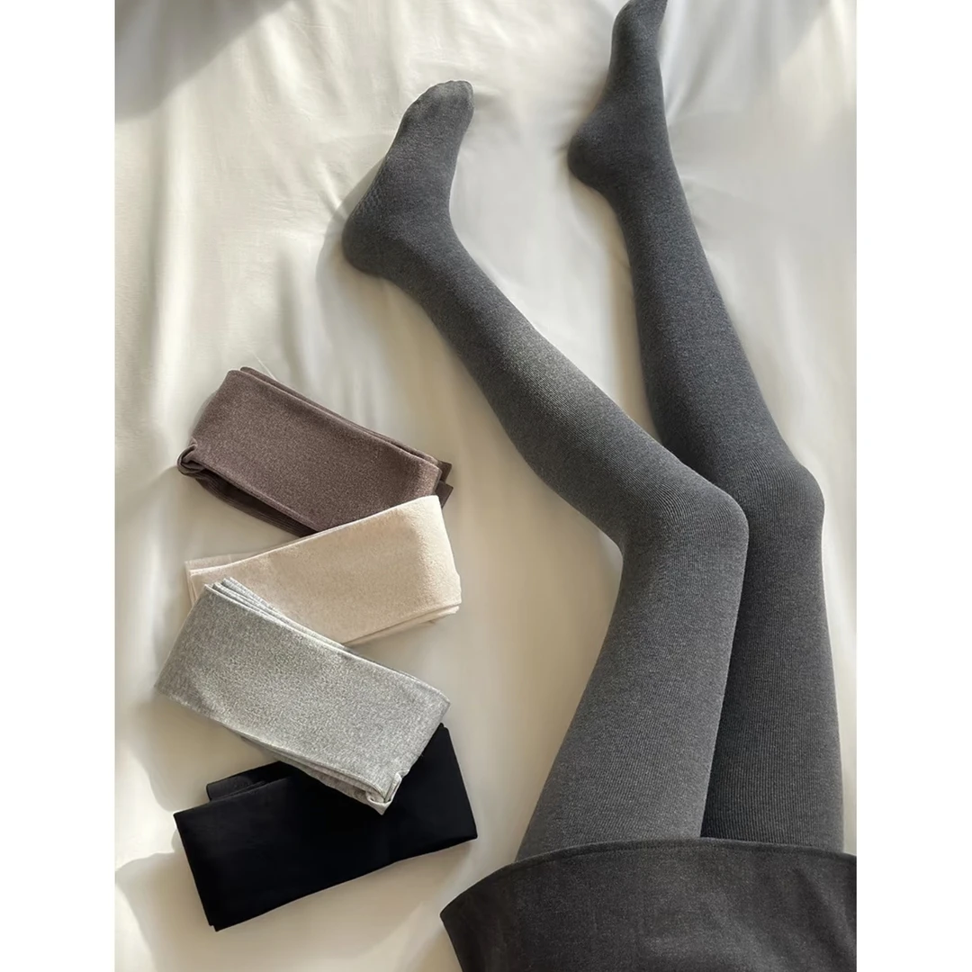 羊脂裤加绒加厚高腰显瘦打底裤女竖条纹外穿连裤袜