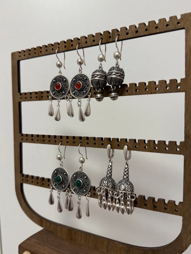 足银耳饰 DanaKez纯银复古耳环