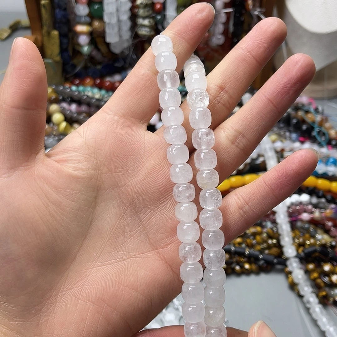 玛瑙/玉髓未镶嵌珠宝半成品卡10白水老型珠一条