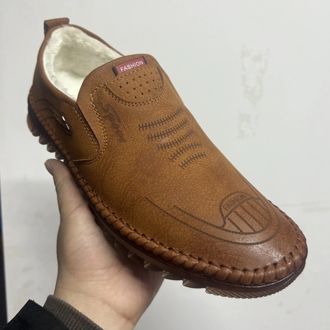 D099春秋软底袍子豆豆鞋爸爸鞋鞋子四季通用透气休闲皮鞋