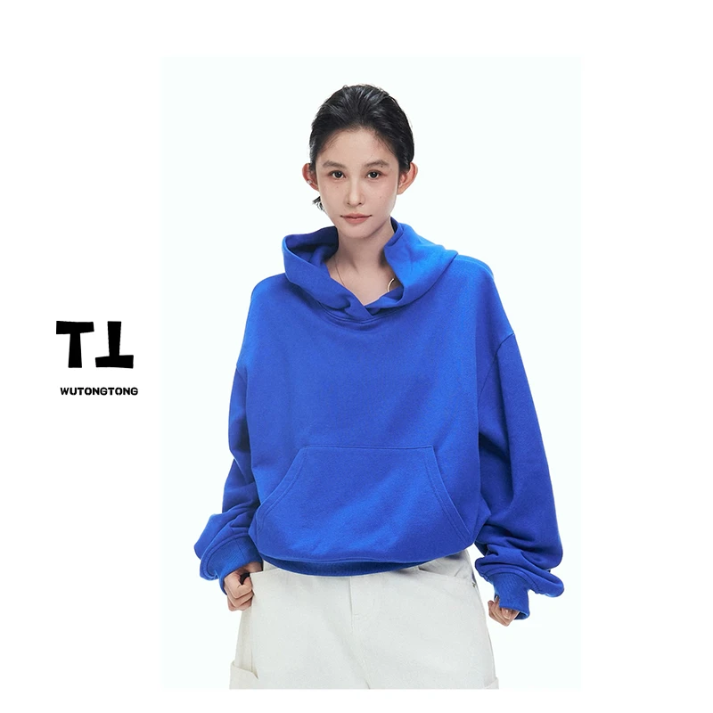 现货【鹿拾】早秋薄款长袖连帽套头卫衣女韩版宽松上衣62489