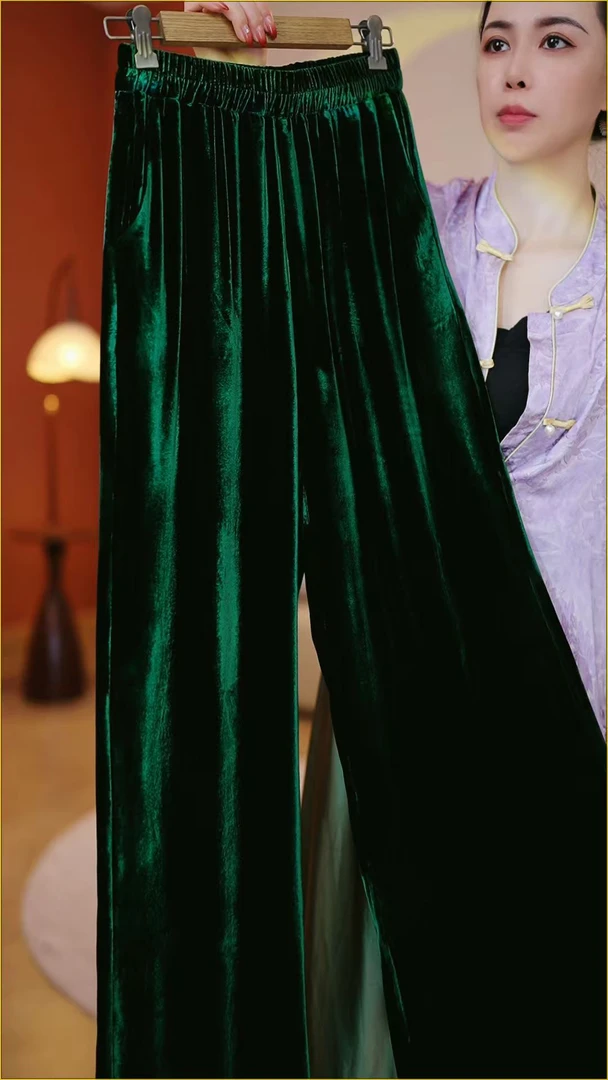 翠澜新中式气质阔腿直筒裤（DL44/月/金）