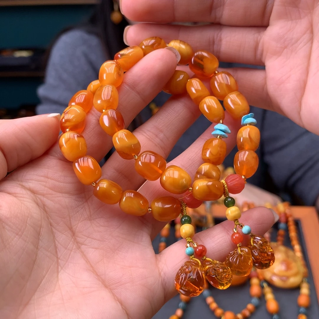 蜜蜡未镶嵌手串多样性发一