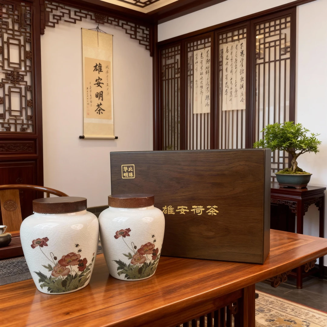 华北明珠正宗白洋淀茉莉荷叶茶新茶浓香型过节礼盒装送礼佳品