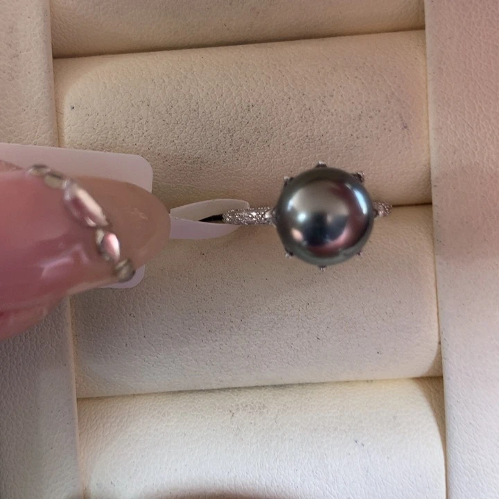 18K金镶嵌戒指海水珍珠